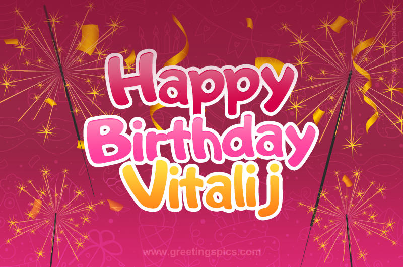 Happy Birthday Vitalij Image with sparklers