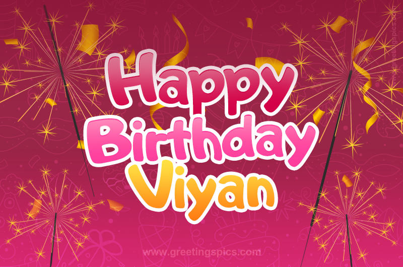 Happy Birthday Viyan Image with sparklers