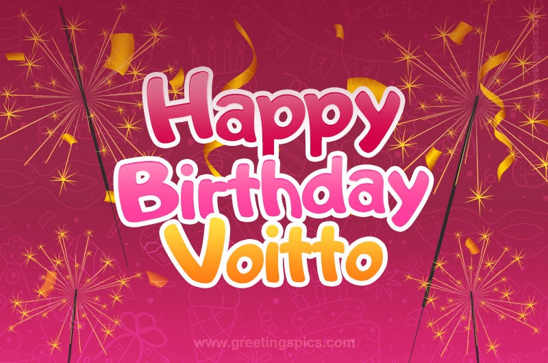 Happy Birthday Voitto Image with sparklers