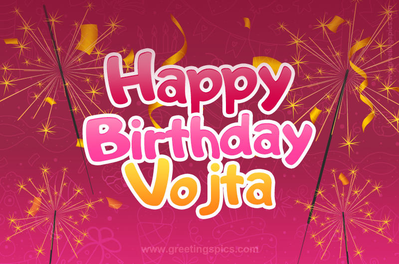 Happy Birthday Vojta Image with sparklers