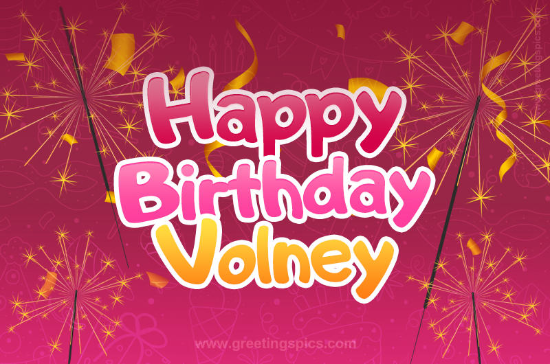 Happy Birthday Volney Image with sparklers