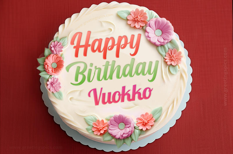 Happy Birthday Vuokko Cake Image With Name