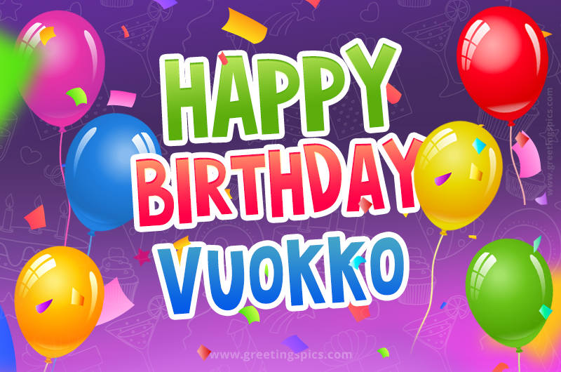 Happy Birthday Vuokko Festive Greeting Card