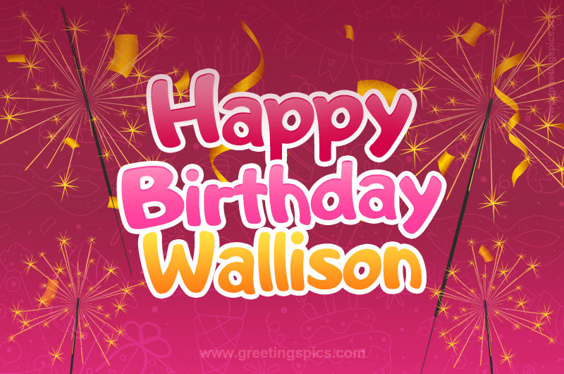 Happy Birthday Wallison Image with sparklers