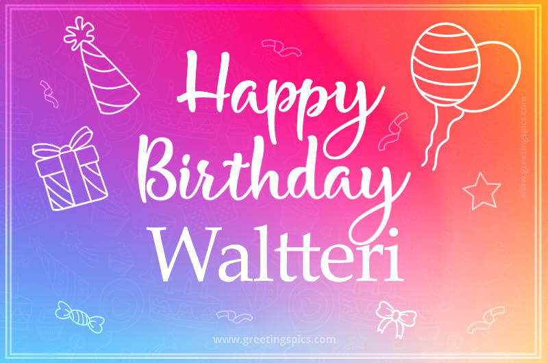 Colorful Happy Birthday Card For Waltteri