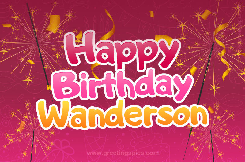 Happy Birthday Wanderson Image with sparklers