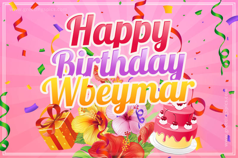 Beautiful Birthday Card for Wbeymar with pink background