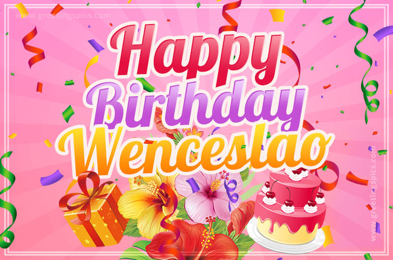 Beautiful Birthday Card for Wenceslao with pink background