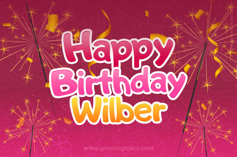 Happy Birthday Wilber Image with sparklers