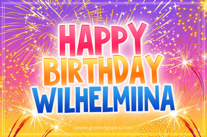 Happy Birthday Wilhelmiina Picture with fireworks