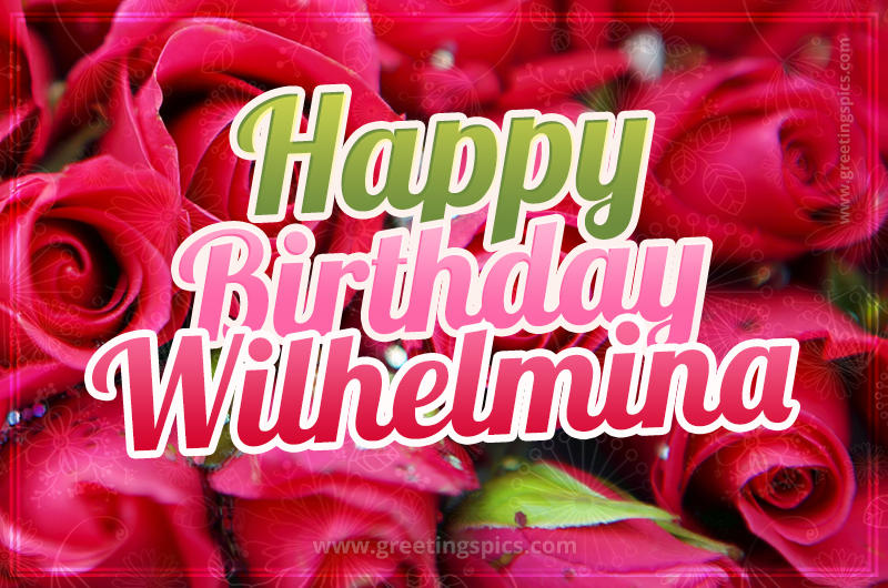 Happy Birthday Wilhelmina beautiful Image with red roses