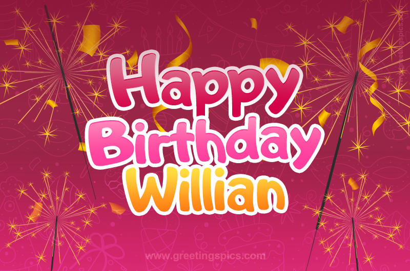 Happy Birthday Willian Image with sparklers