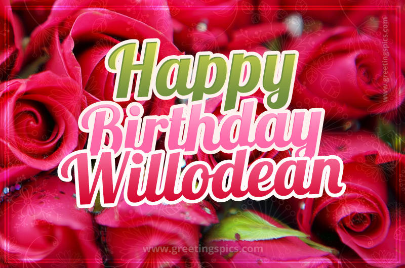 Happy Birthday Willodean beautiful Image with red roses