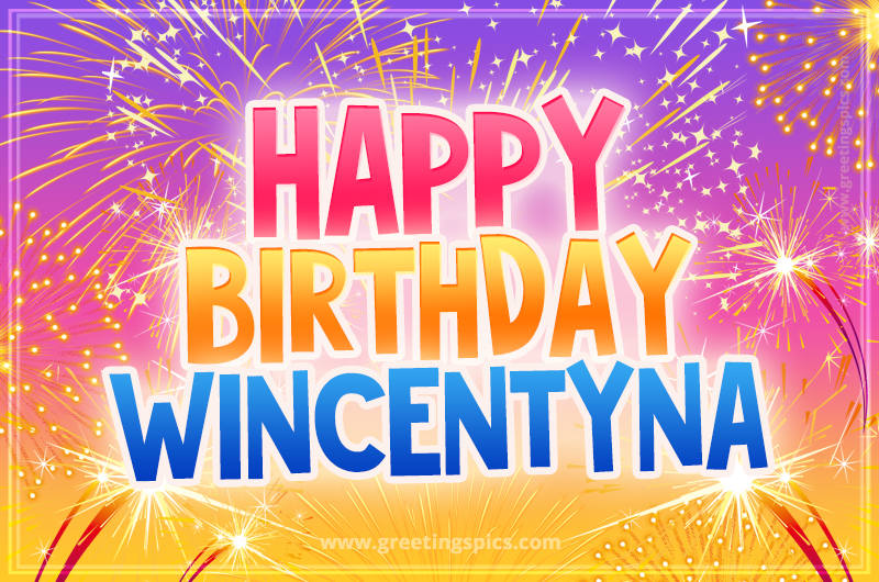 Happy Birthday Wincentyna Picture with fireworks