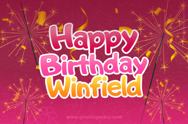 Happy Birthday Winfield Image with sparklers