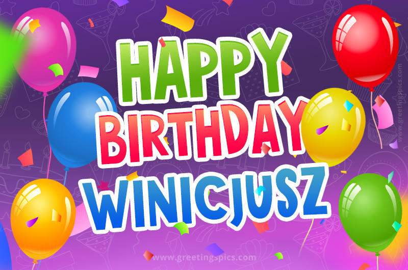 Happy Birthday Winicjusz Festive Greeting Card