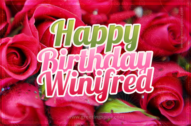 Happy Birthday Winifred beautiful Image with red roses