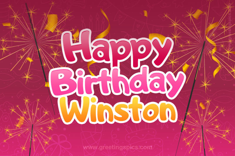 Happy Birthday Winston Image with sparklers