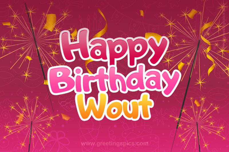 Happy Birthday Wout Image with sparklers