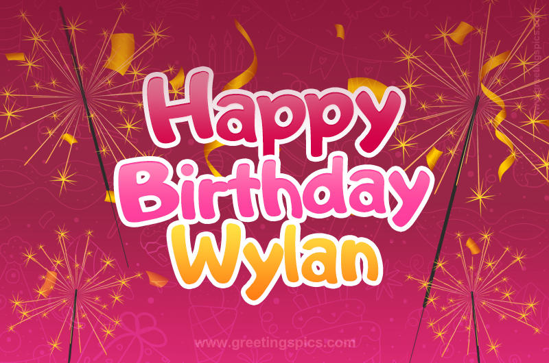 Happy Birthday Wylan Image with sparklers