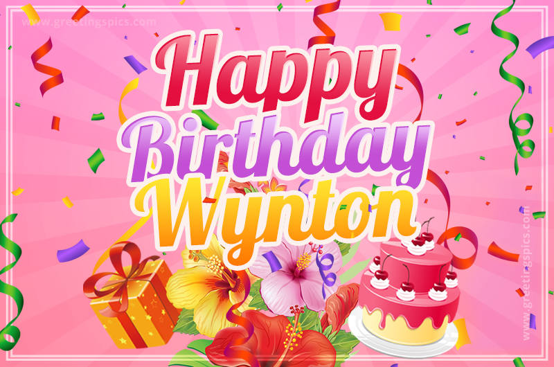 Beautiful Birthday Card for Wynton with pink background