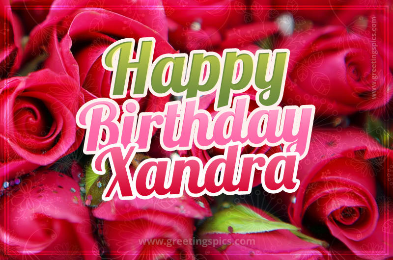 Happy Birthday Xandra beautiful Image with red roses