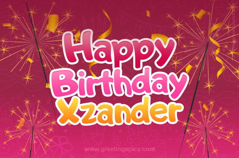 Happy Birthday Xzander Image with sparklers