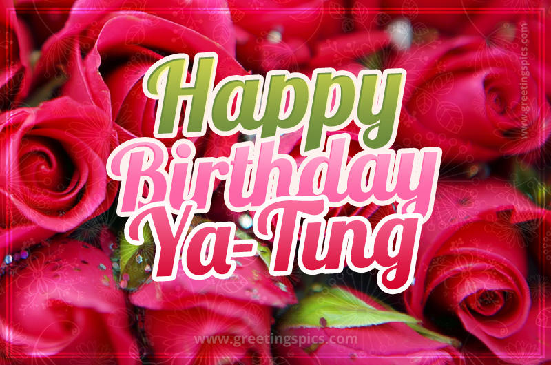 Happy Birthday Ya-Ting beautiful Image with red roses