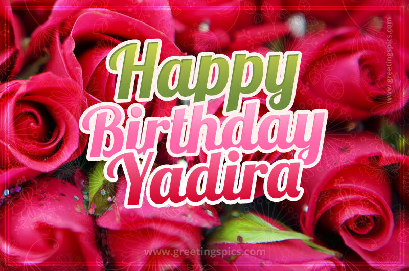 Happy Birthday Yadira beautiful Image with red roses