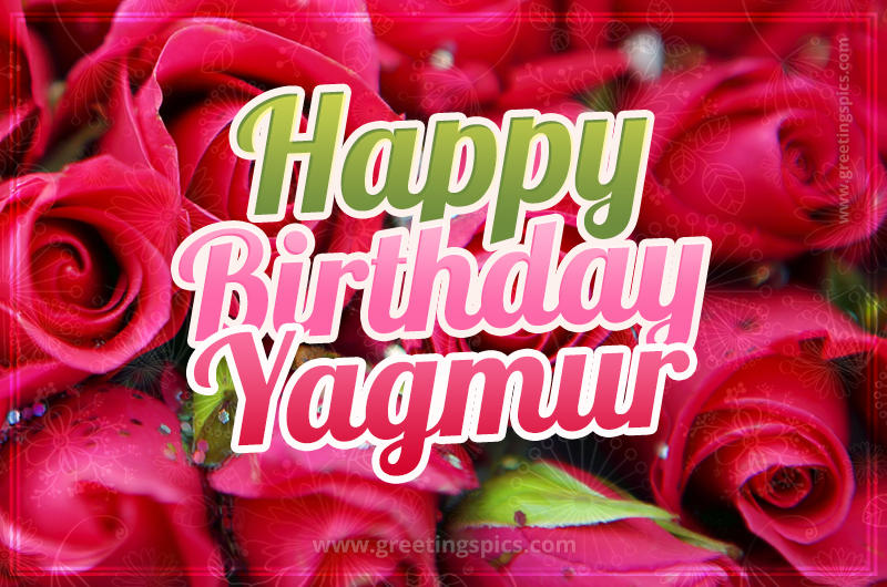 Happy Birthday Yagmur beautiful Image with red roses