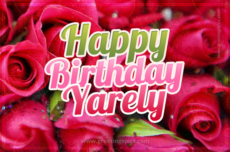 Happy Birthday Yarely beautiful Image with red roses