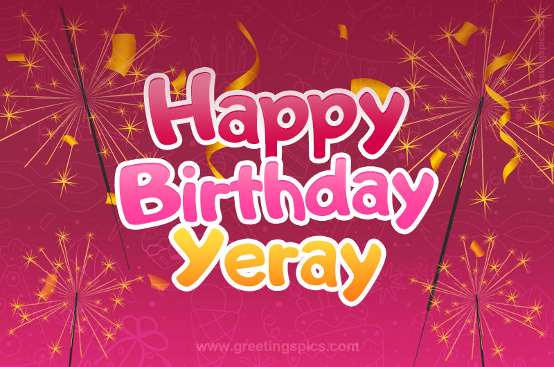 Happy Birthday Yeray Image with sparklers