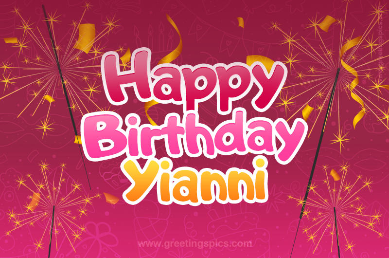 Happy Birthday Yianni Image with sparklers