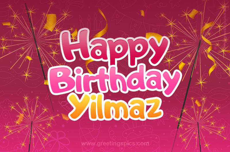 Happy Birthday Yilmaz Image with sparklers