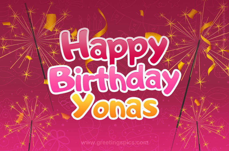 Happy Birthday Yonas Image with sparklers