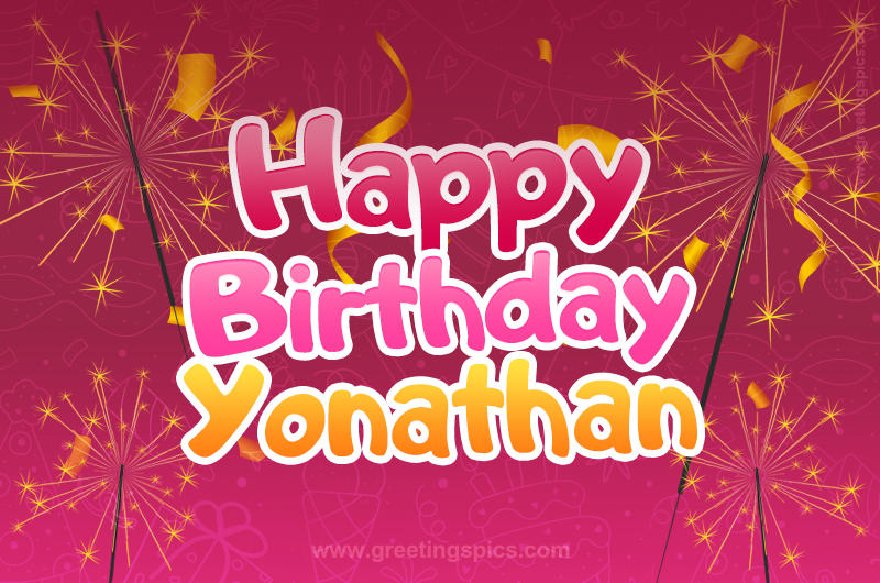 Happy Birthday Yonathan Image with sparklers