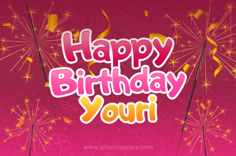 Happy Birthday Youri Image with sparklers