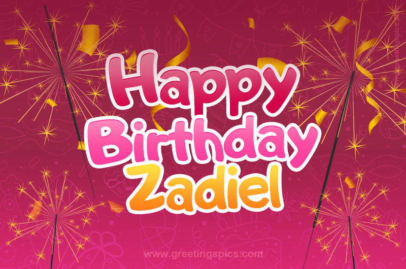 Happy Birthday Zadiel Image with sparklers