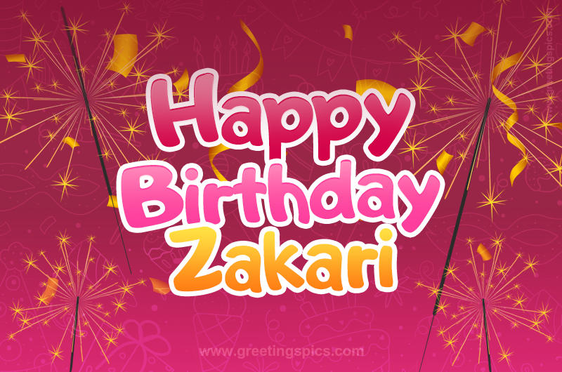 Happy Birthday Zakari Image with sparklers