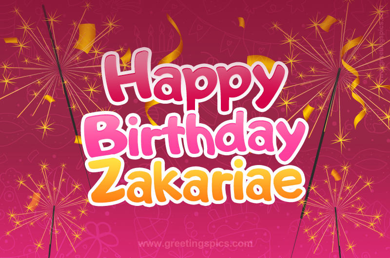 Happy Birthday Zakariae Image with sparklers