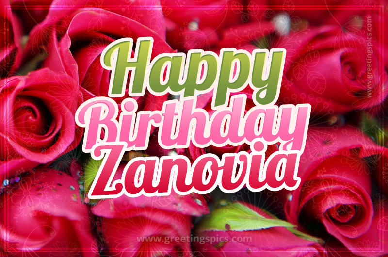 Happy Birthday Zanovia beautiful Image with red roses