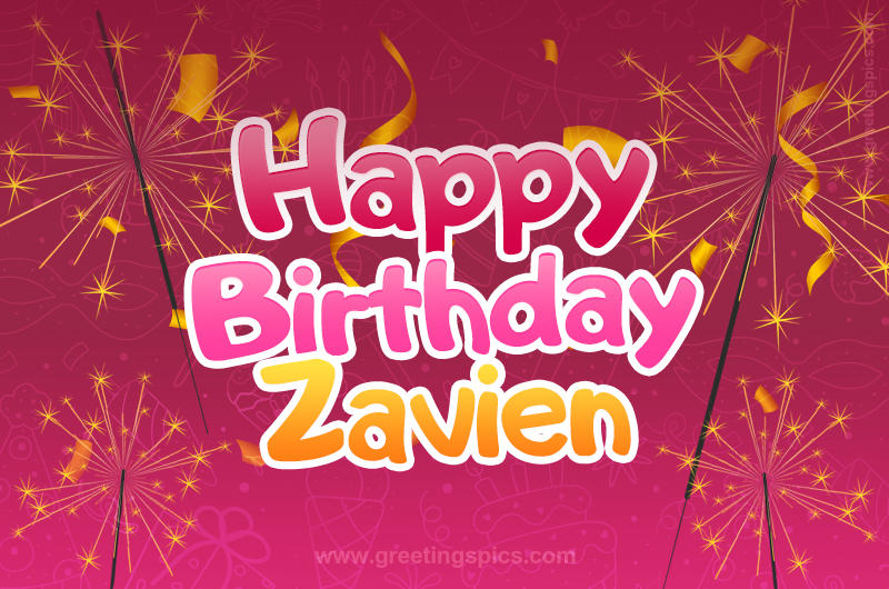 Happy Birthday Zavien Image with sparklers