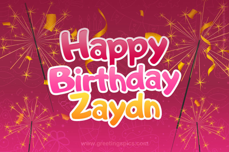 Happy Birthday Zaydn Image with sparklers