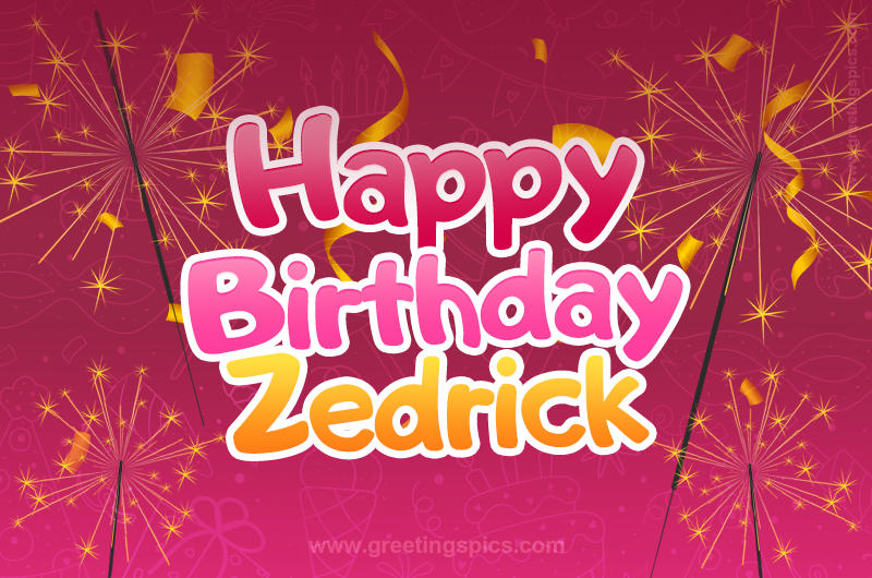 Happy Birthday Zedrick Image with sparklers