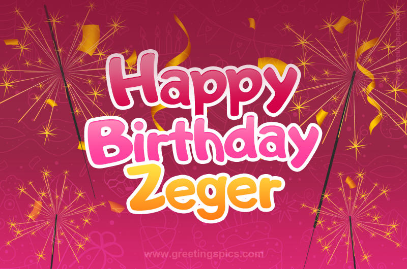 Happy Birthday Zeger Image with sparklers