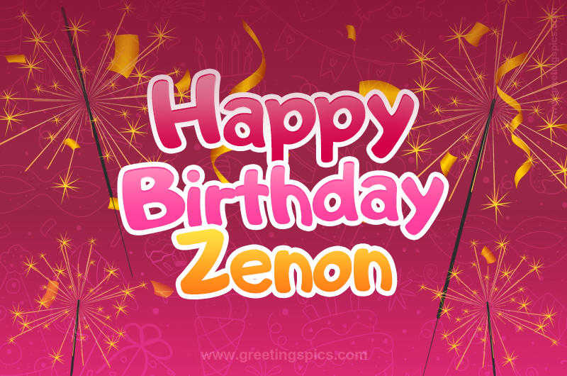 Happy Birthday Zenon Image with sparklers