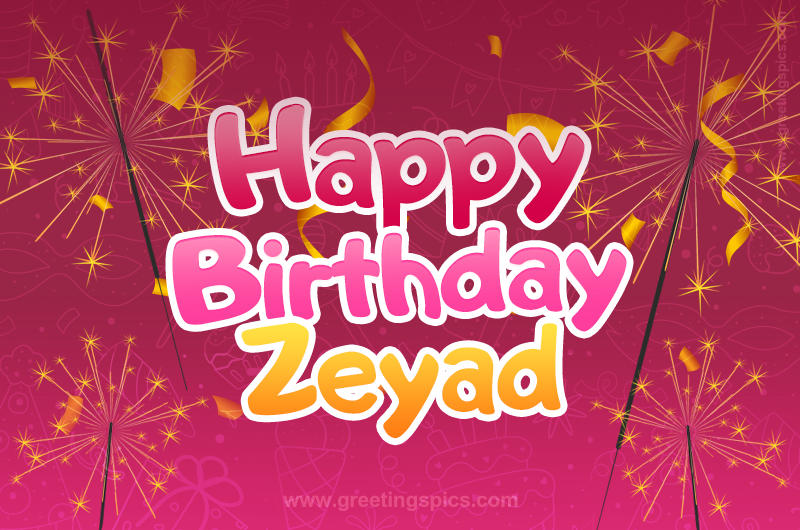 Happy Birthday Zeyad Image with sparklers