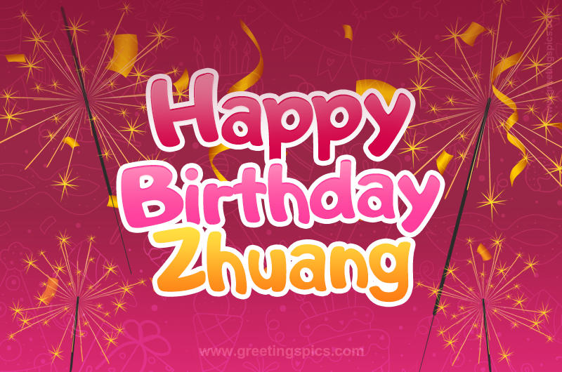 Happy Birthday Zhuang Image with sparklers