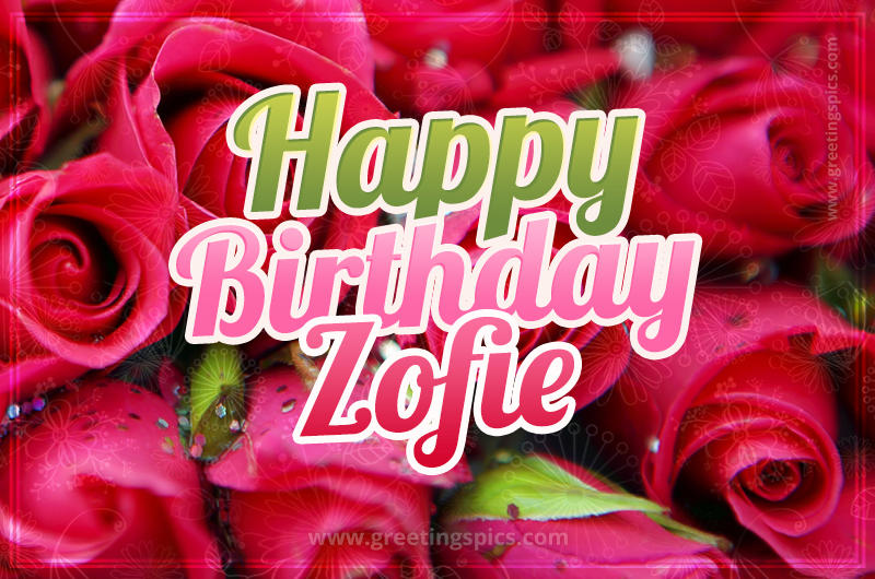 Happy Birthday Zofie beautiful Image with red roses