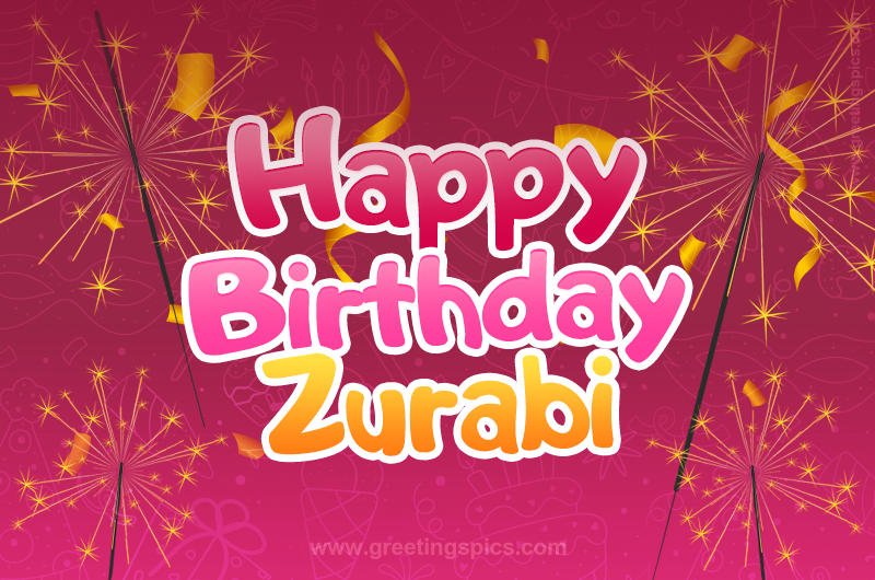 Happy Birthday Zurabi Image with sparklers